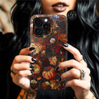 Faux Stained Glass Maple Leaf Phone Case: Cozy Fall iPhone, Galaxy, Pixel Autumn cover