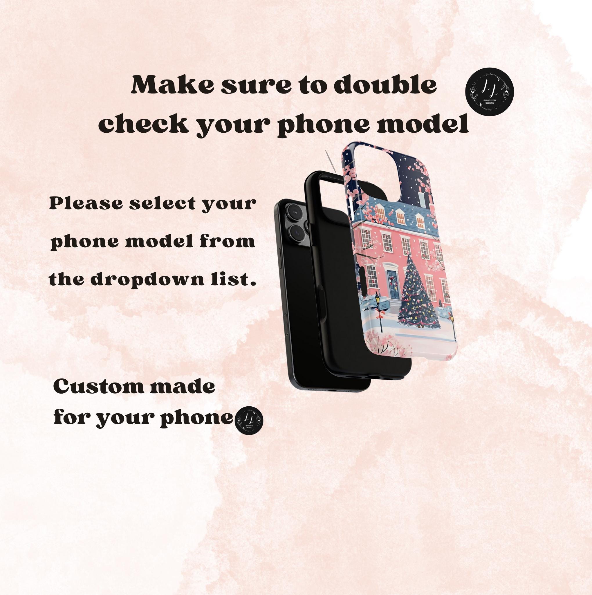 Pink Christmas Tree Phone Case: Boho Holiday iPhone, Galaxy, Pixel