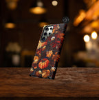 Maple Leaves Faux Stained Glass Phone Case Fall Aesthetic Cover, Cozy Autumn Gift for iPhone 16 15 14 13, Galaxy S25 S24, Pixel 9 Pro Case