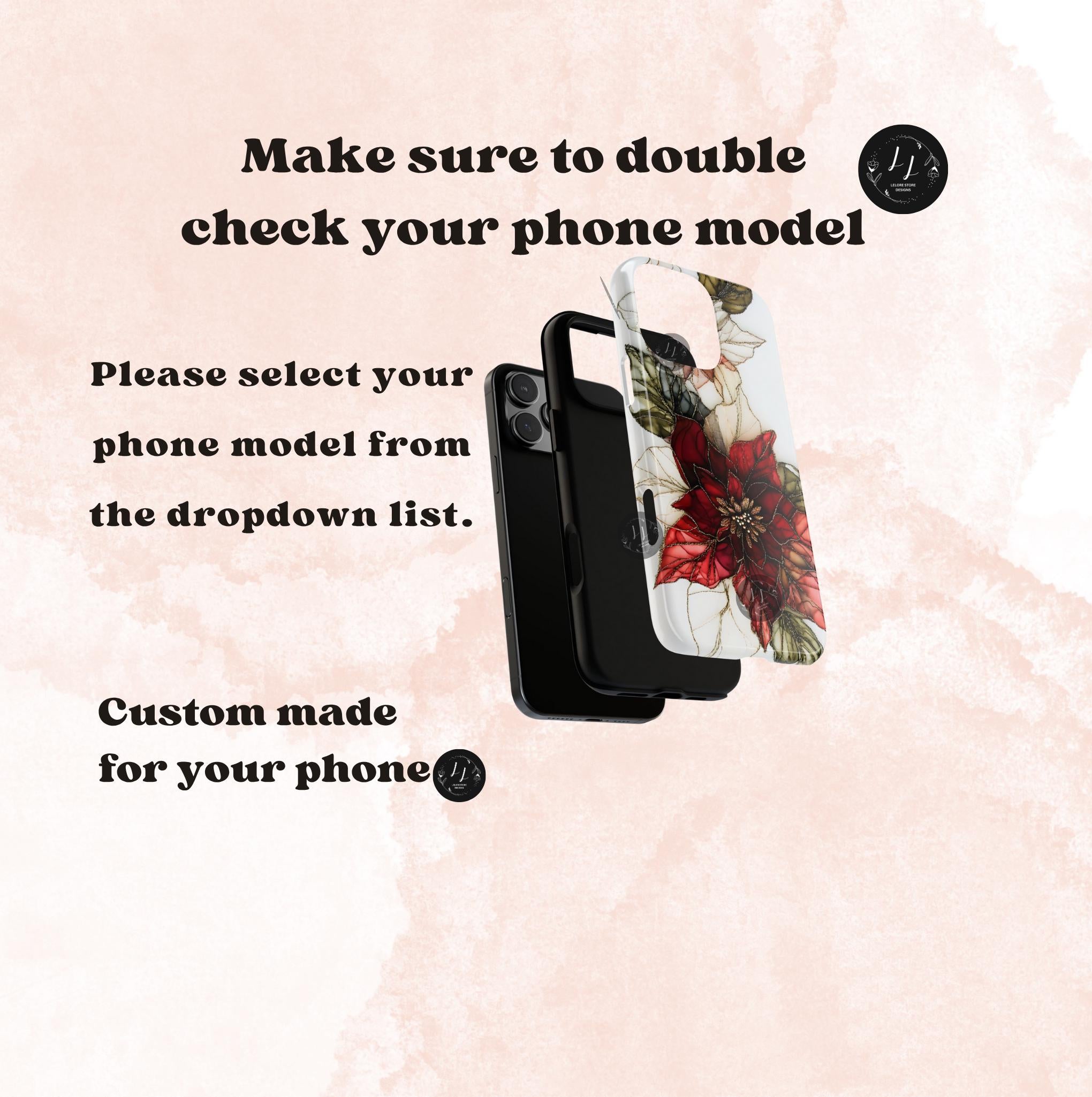 Red Poinsettia Christmas Phone Case: Holiday Floral iPhone, Samsung, Pixel