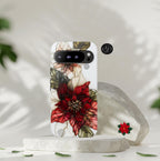 Red Poinsettia Christmas Phone Case: Holiday Floral iPhone, Samsung, Pixel