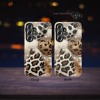 Leopard Print Hearts Phone Case: Glam Animal Print iPhone, Galaxy, Pixel