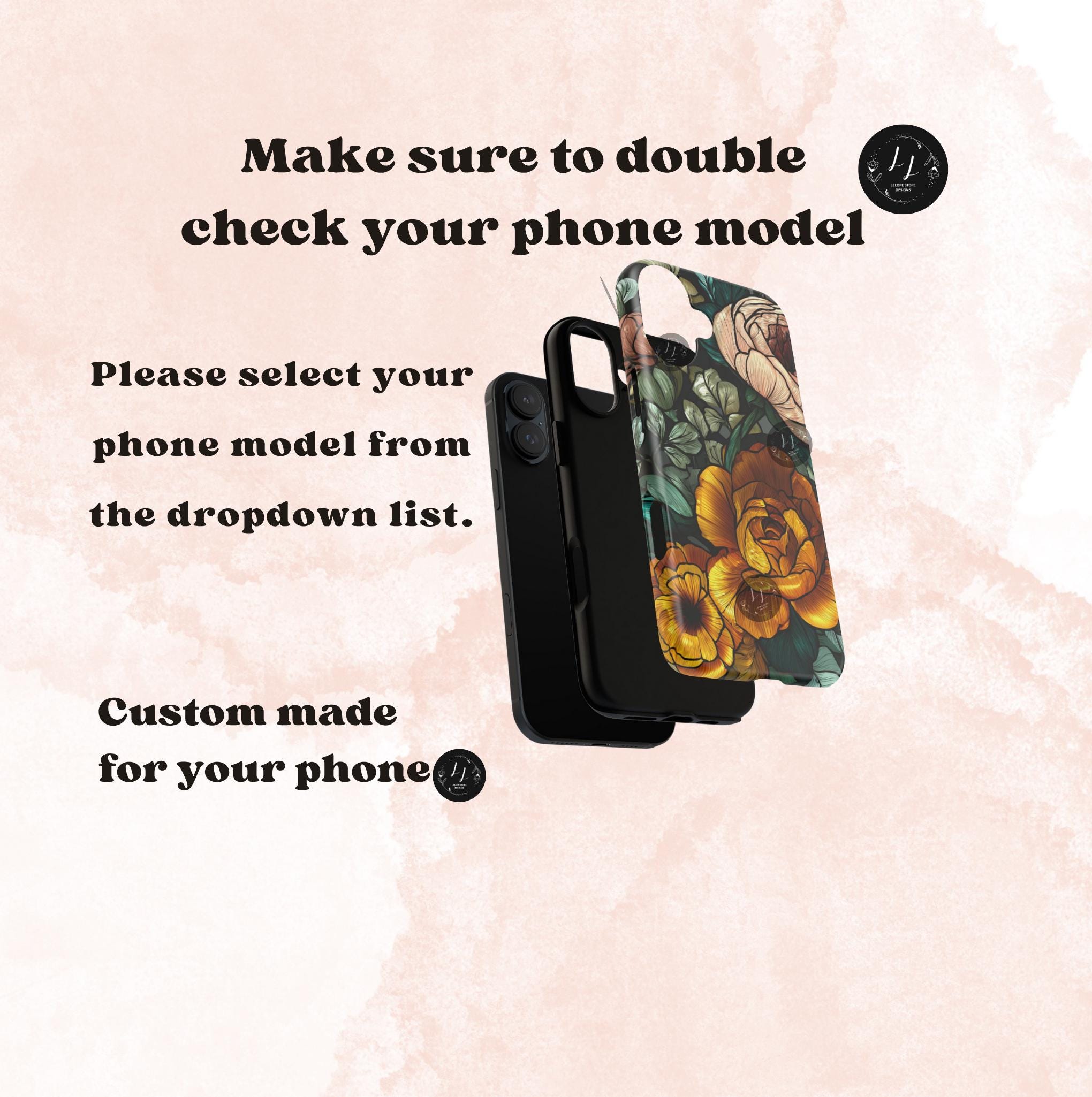 Floral Faux Stained Glass Phone Case: Botanical Mosaic Cover
