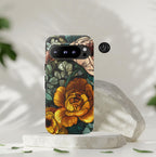 Floral Faux Stained Glass Phone Case: Botanical Mosaic Cover