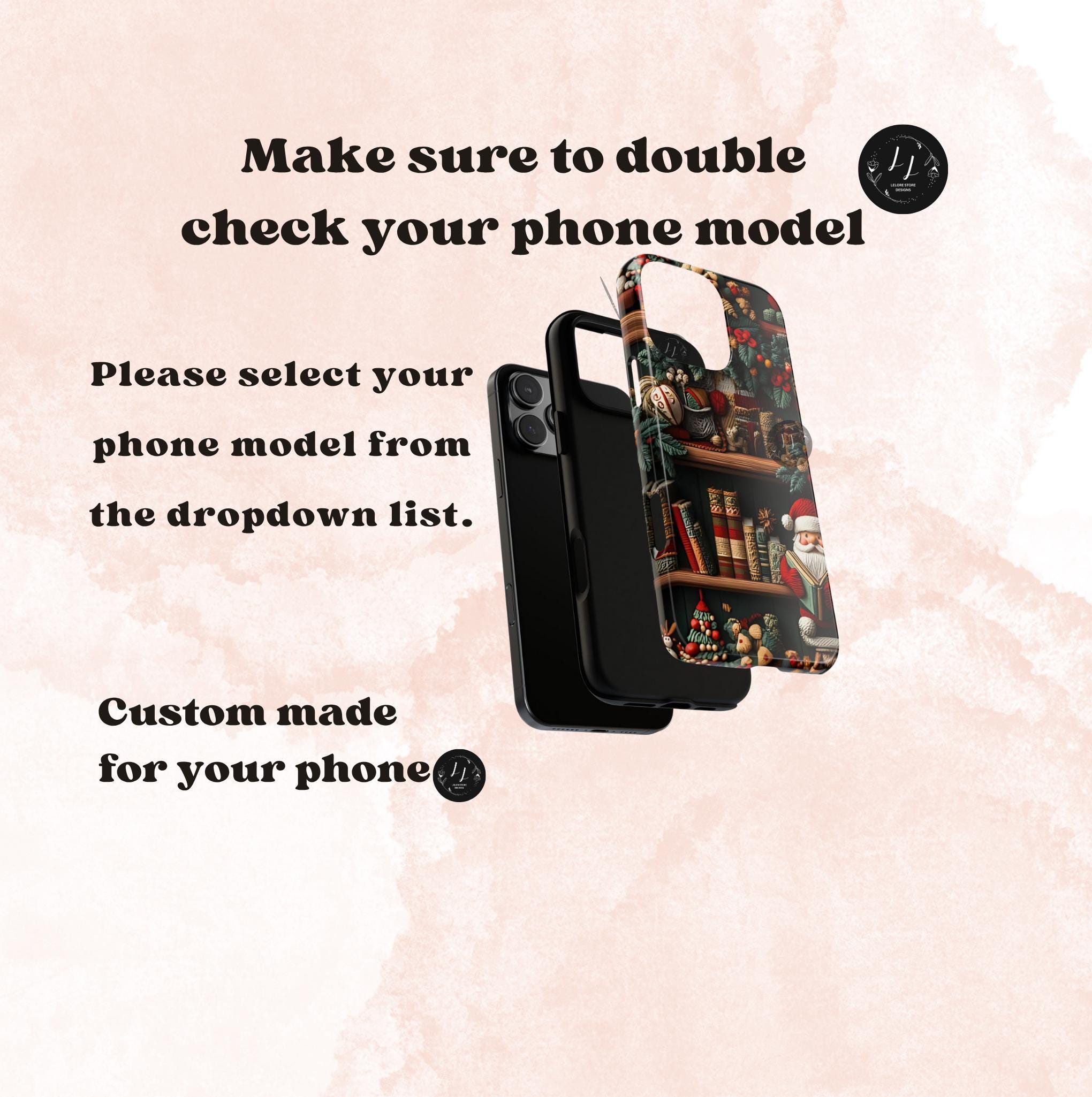 Bookish Christmas Bookshelf Phone Case: Santa Claus Lovers Gift