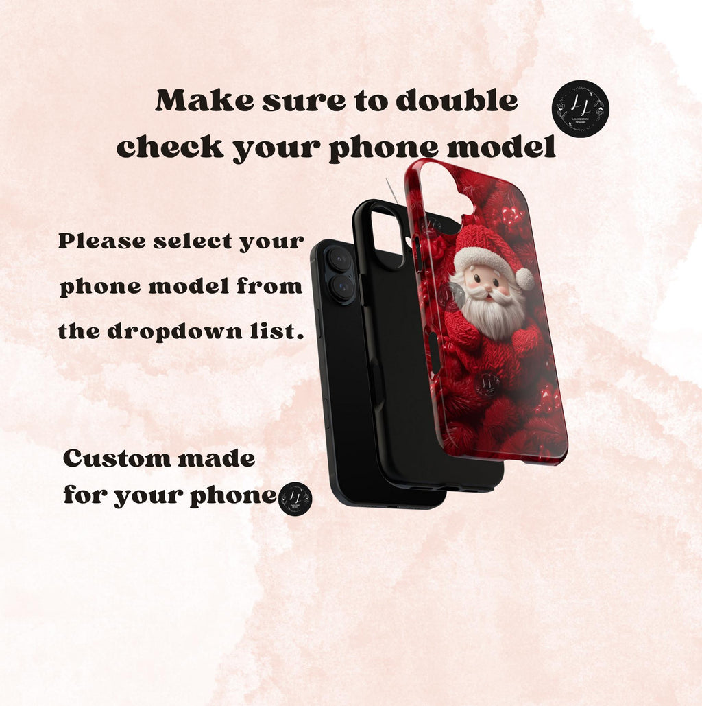 Cozy Santa Knit Phone Case: Christmas Holiday iPhone, Galaxy, Pixel
