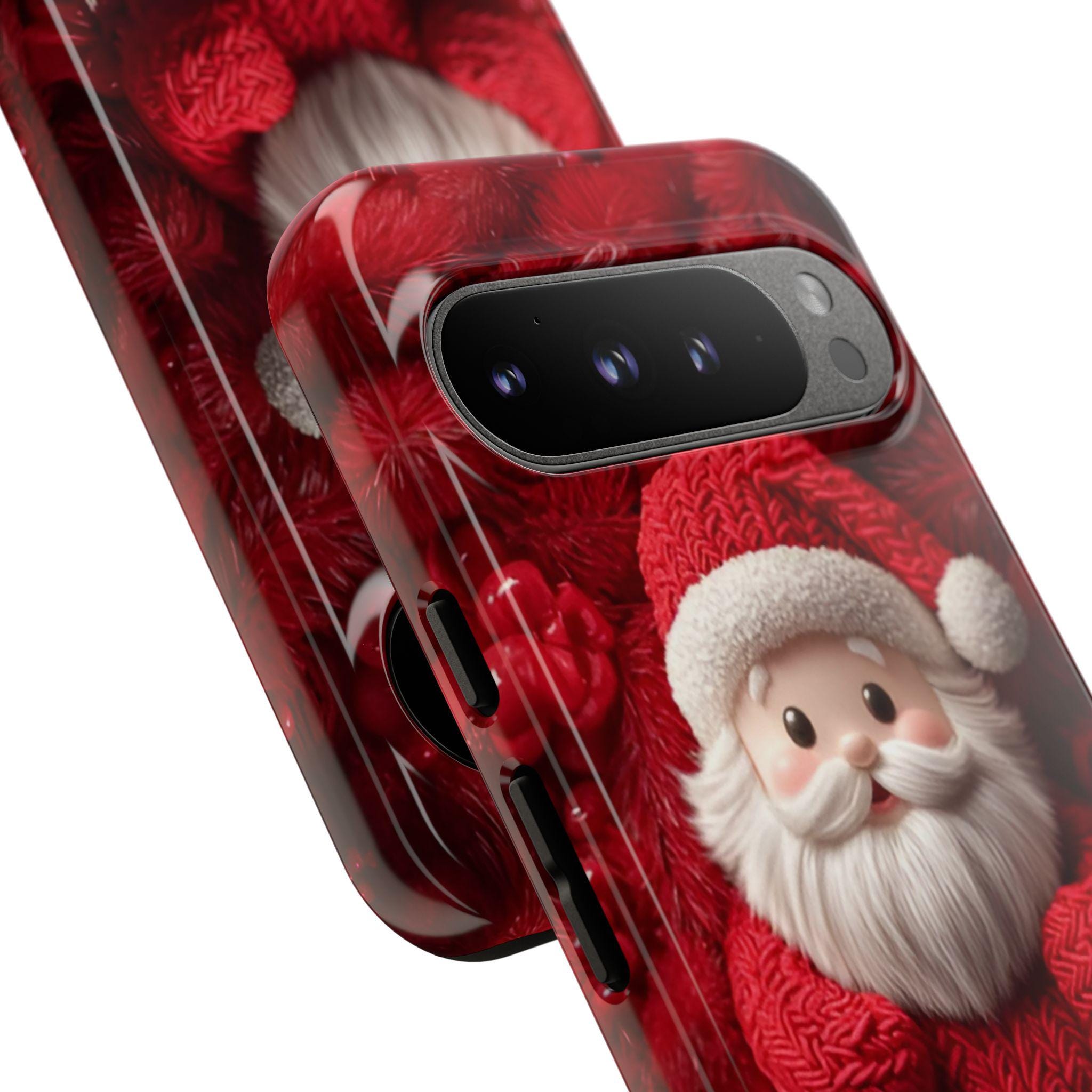 Cozy Santa Knit Phone Case: Christmas Holiday iPhone, Galaxy, Pixel