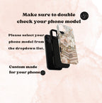 Fall Floral Faux Stained Glass Phone Case: Book Lover Gift