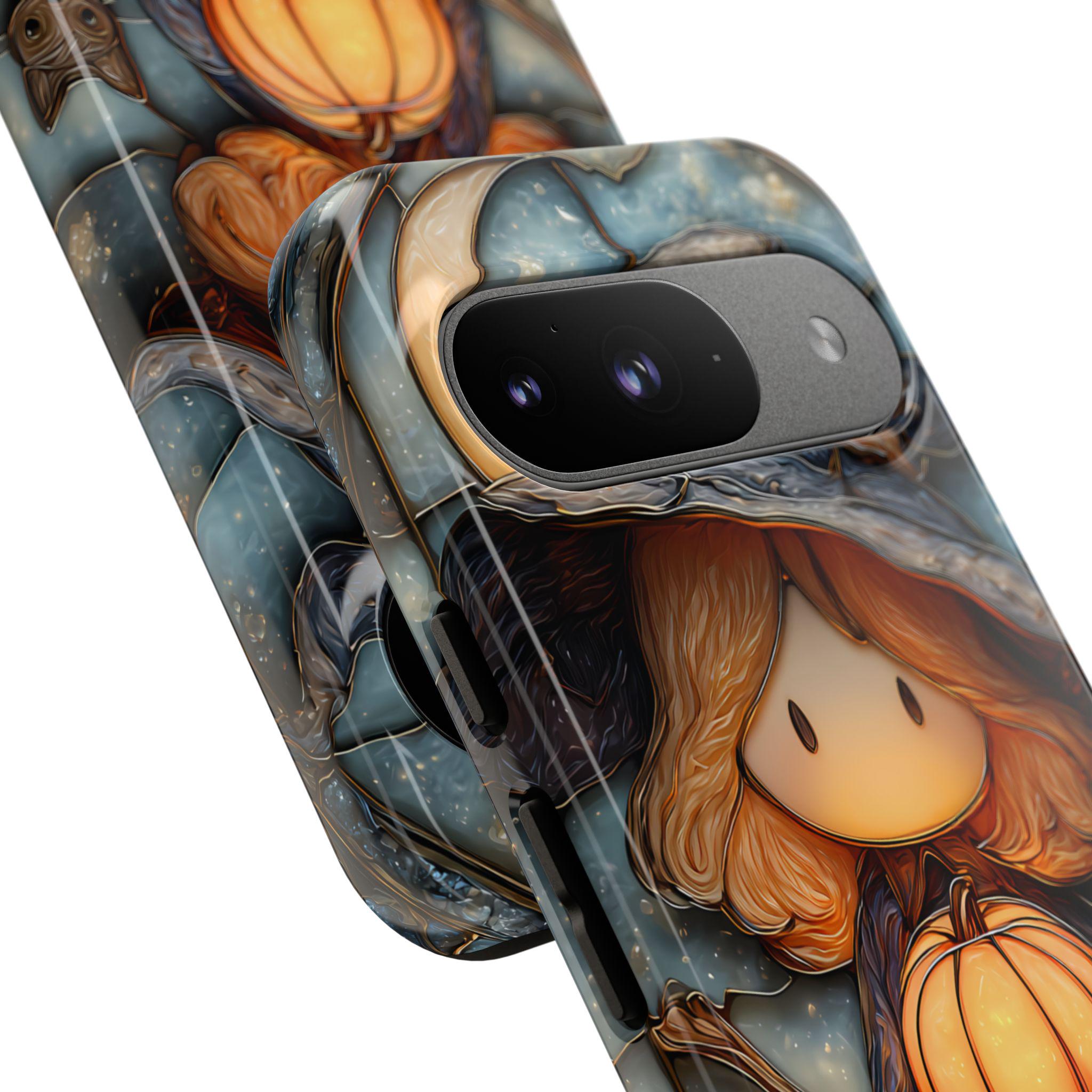 Witchy Jack-O'-Lantern Phone Case: Faux Stained Glass Halloween