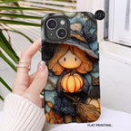 Witchy Jack-O'-Lantern Phone Case: Faux Stained Glass Halloween