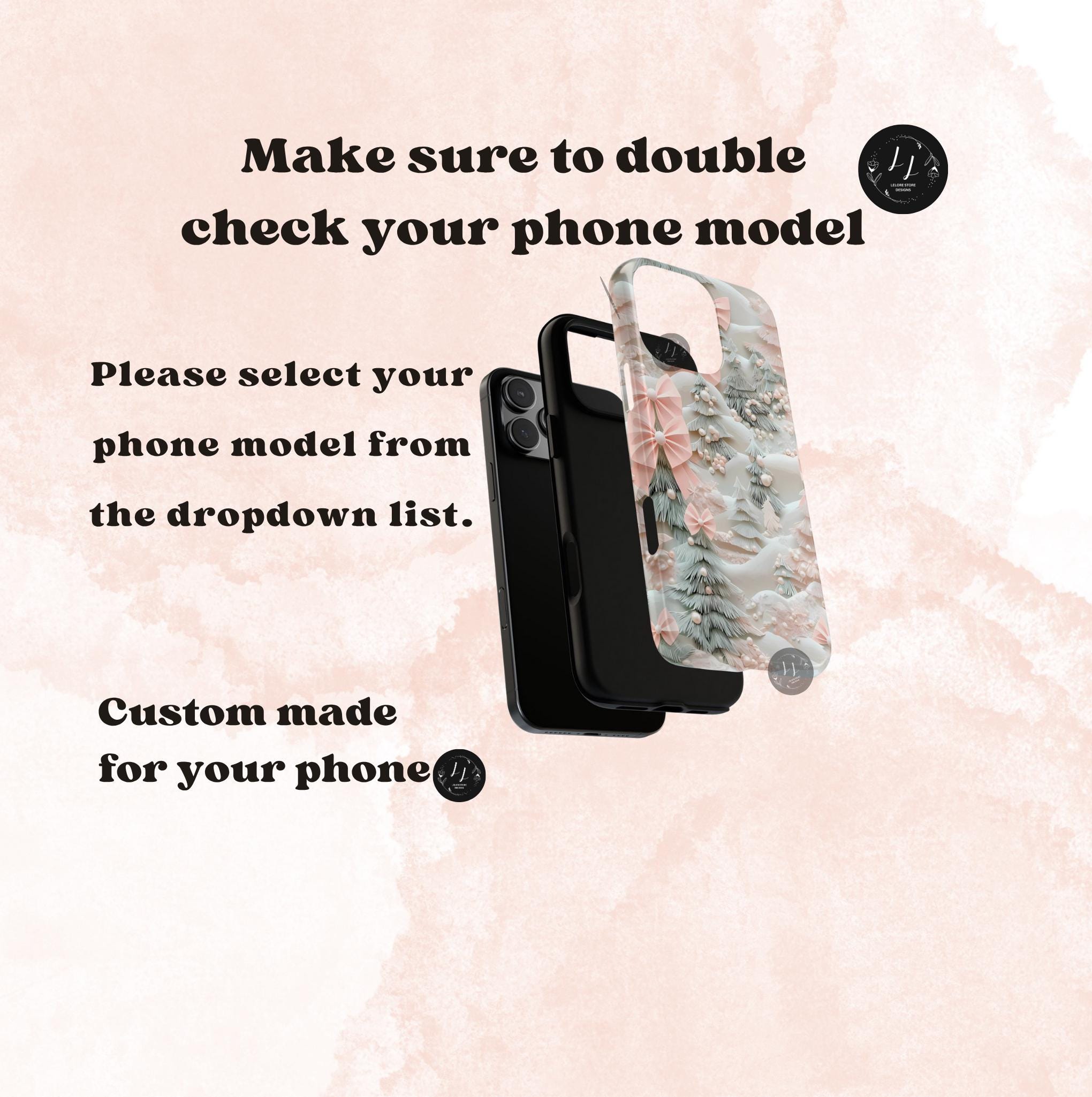 Winter Wonderland Phone Case: Snowy Forest with Pink Bows