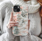 Winter Wonderland Phone Case: Snowy Forest with Pink Bows