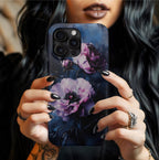 Gothic Floral Phone Case: Dark Academia Purple Flower Design