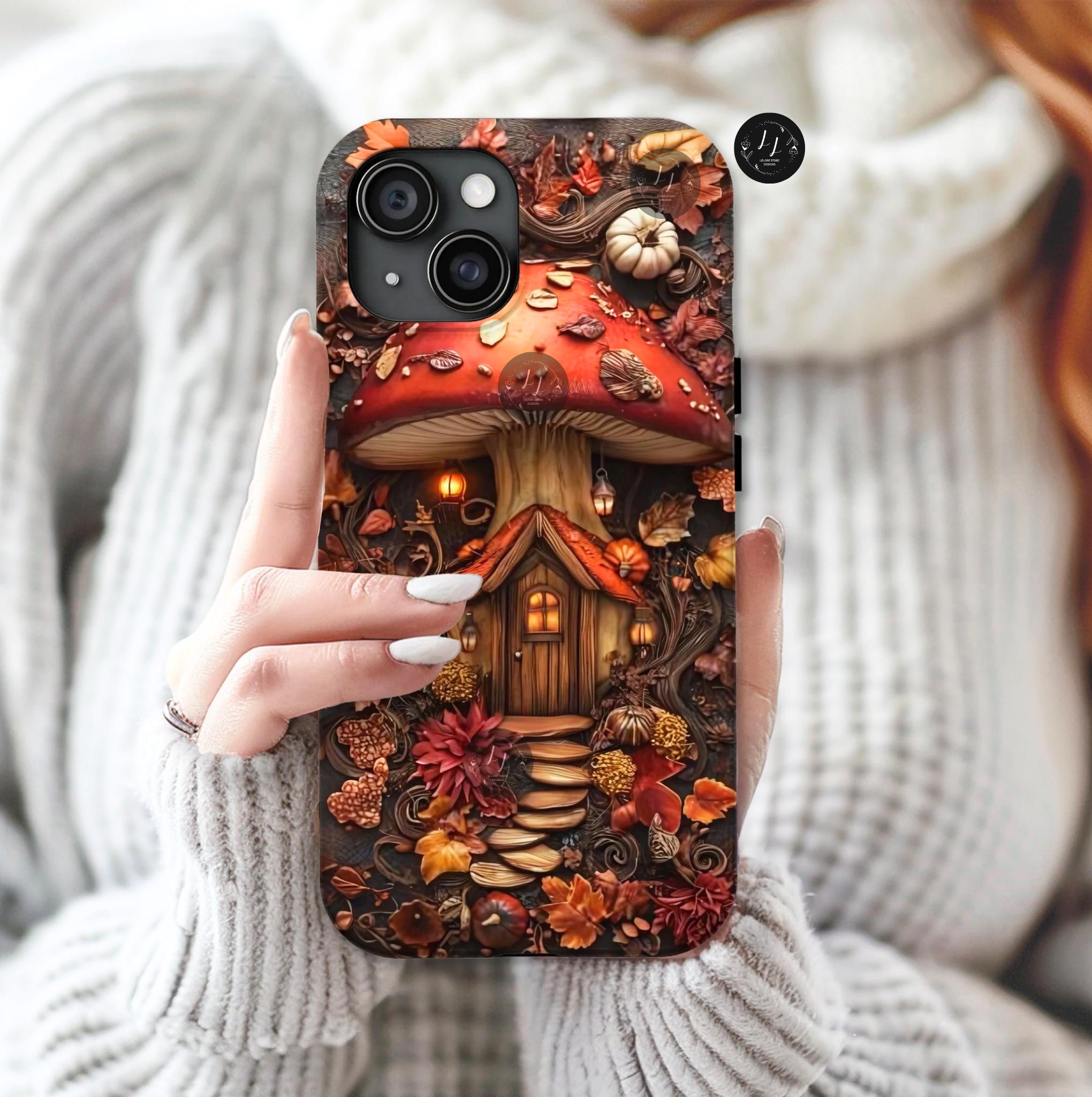 Mushroom House Phone Case: Cottagecore Autumn iPhone & Galaxy