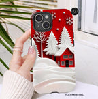 Red and White Christmas Tree Phone Case: Snowy Holiday Cover