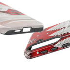 Red and White Christmas Tree Phone Case: Snowy Holiday Cover
