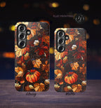 Faux Stained Glass Maple Leaf Phone Case: Cozy Fall iPhone, Galaxy, Pixel Autumn cover