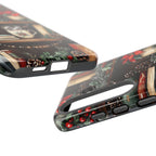 Bookish Christmas Phone Case: Cozy Holiday Bookshelf Design