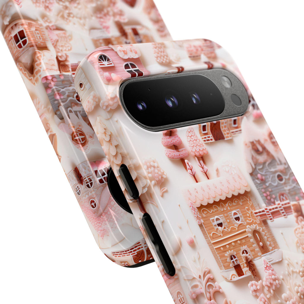 Enchanted Pink Winter Village Phone Case, Festive Holiday Aesthetic, Cozy Christmas Gift, iPhone, Samsung, Pixel Smartphone Case