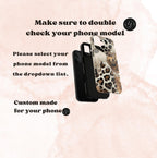 Leopard Print Hearts Phone Case: Glam Animal Print iPhone, Galaxy, Pixel