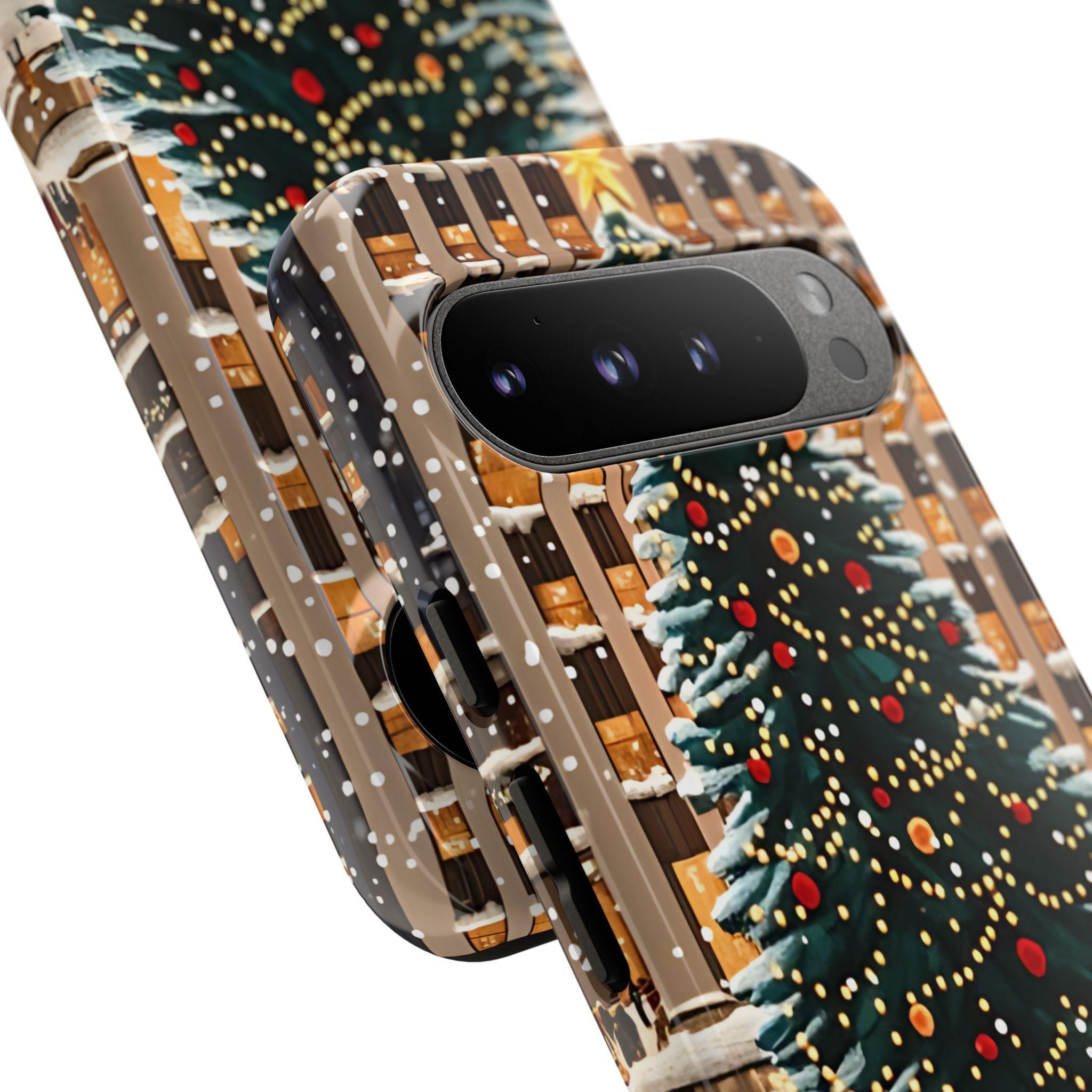 Vintage Christmas Phone Case: New York Skaters, Winter Holiday