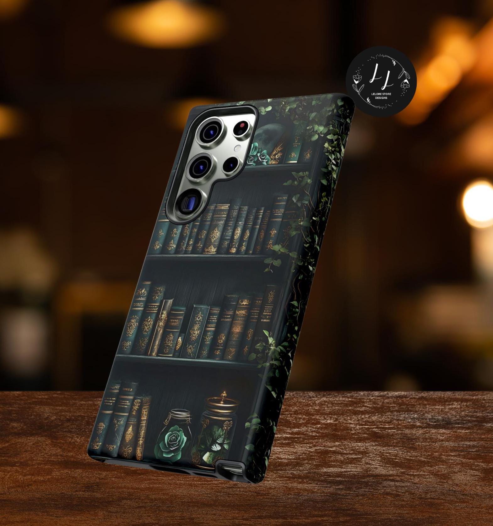 Floral Book Phone Case: Green Botanical Cover for iPhone, Galaxy, Pixel