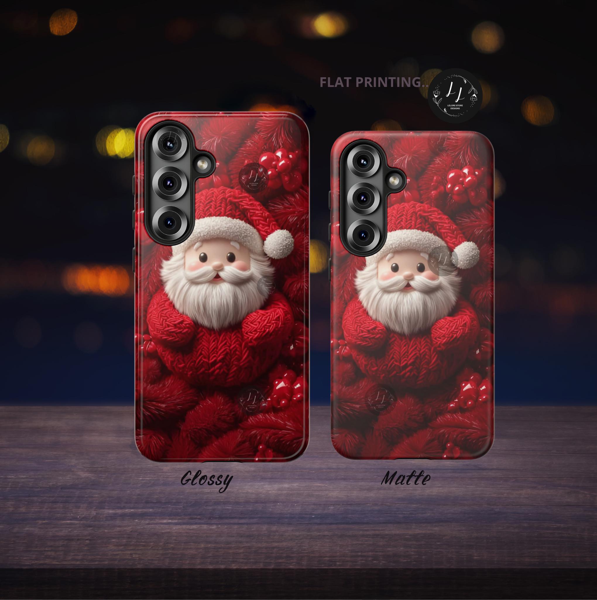 Cozy Santa Knit Phone Case: Christmas Holiday iPhone, Galaxy, Pixel