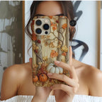 Fall Pumpkin Forest Phone Case: Autumn Foliage Design
