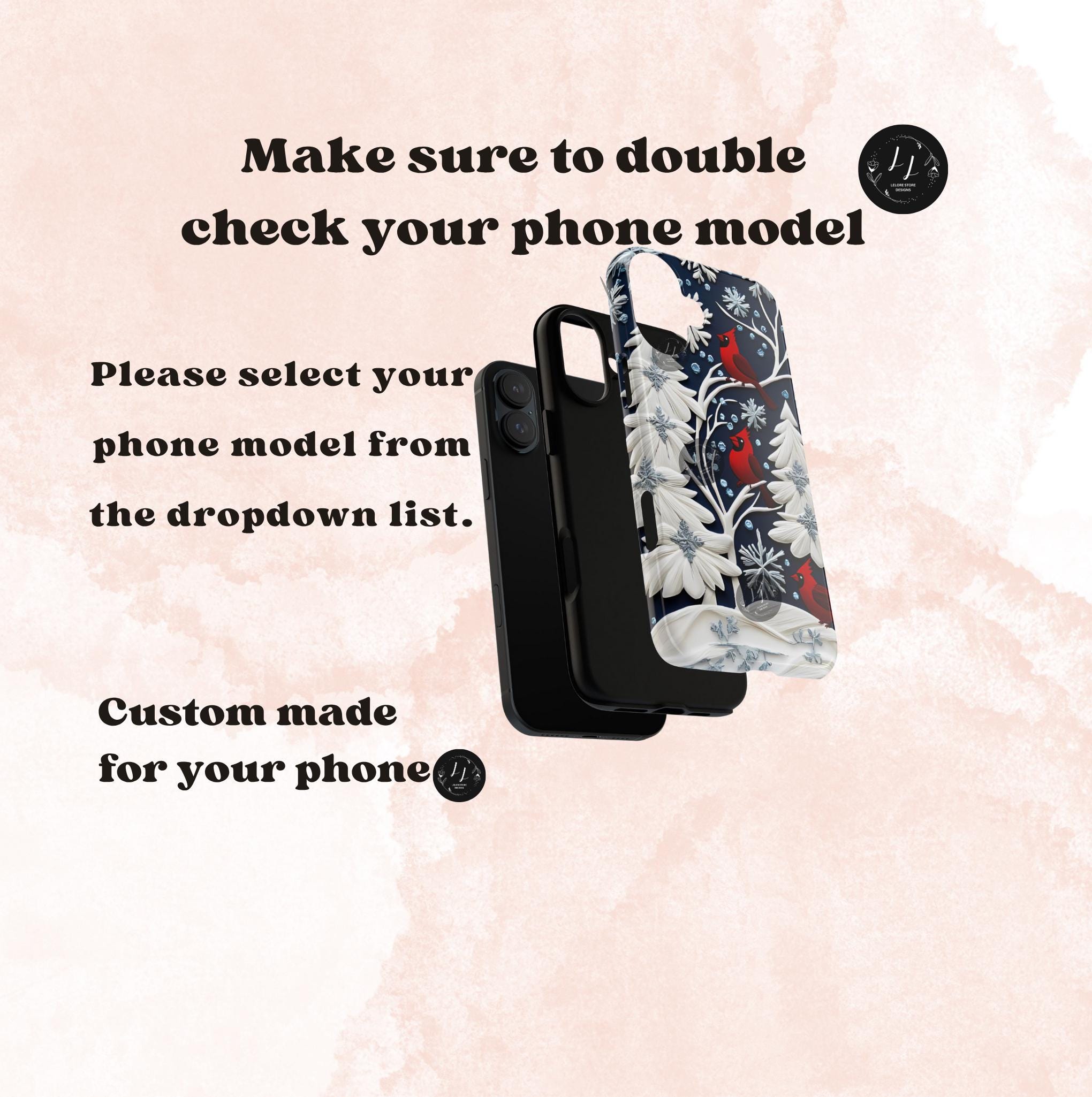 Winter Cardinal Snowflake Phone Case, Festive Holiday Design iPhone Galaxy Pixel