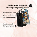 Faux Stained Glass Snowman Christmas Phone Case,  Festive Winter Touch Cover, iPhone, Galaxy, pixel