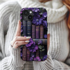 Gothic Bookshelf Phone Case: Floral Dark Academia iPhone, Galaxy, Pixel