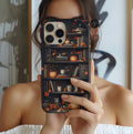 Fall Bookshelf Phone Case: Bookish Pumpkin Library Design Bookcase iPhone  Book Shelf Bookworm Gift
