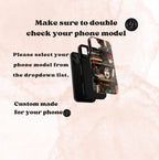 Christmas Bookshelf Phone Case: Festive Holiday Coffee Lover Gift