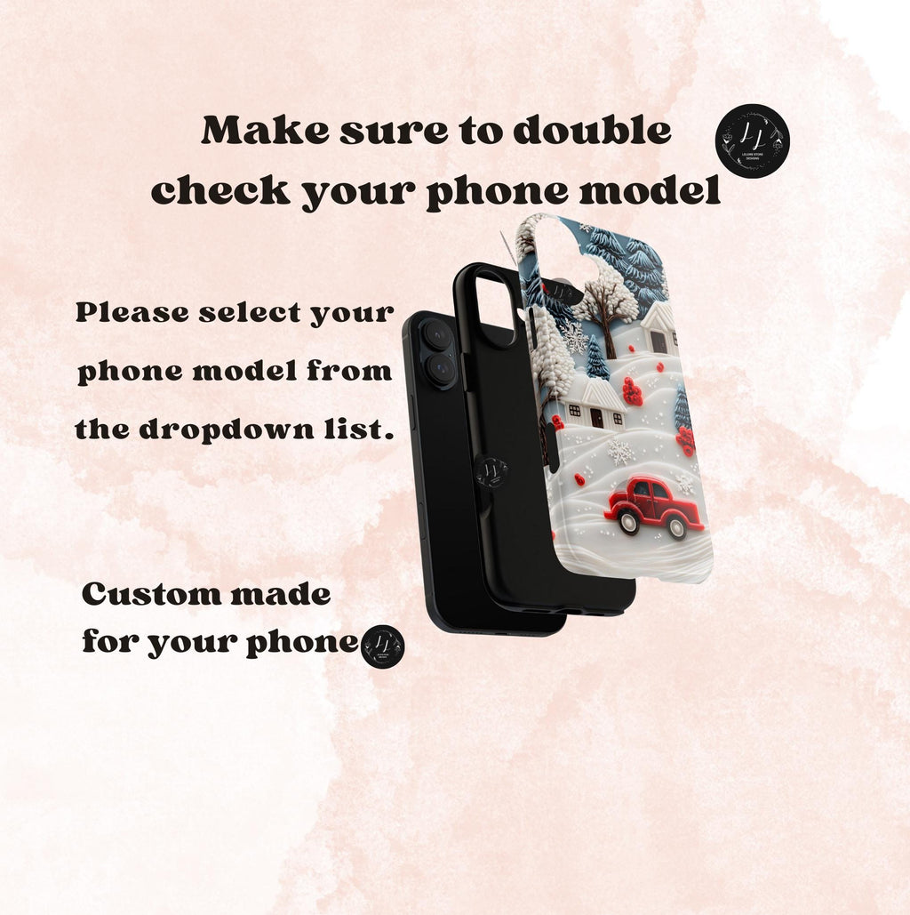 Vintage Red Truck Christmas Phone Case: Snowy Winter Holiday Cover