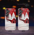 Red Christmas Tree Phone Case: Snowy Holiday Cover