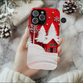 Red Christmas Tree Phone Case: Snowy Holiday Cover