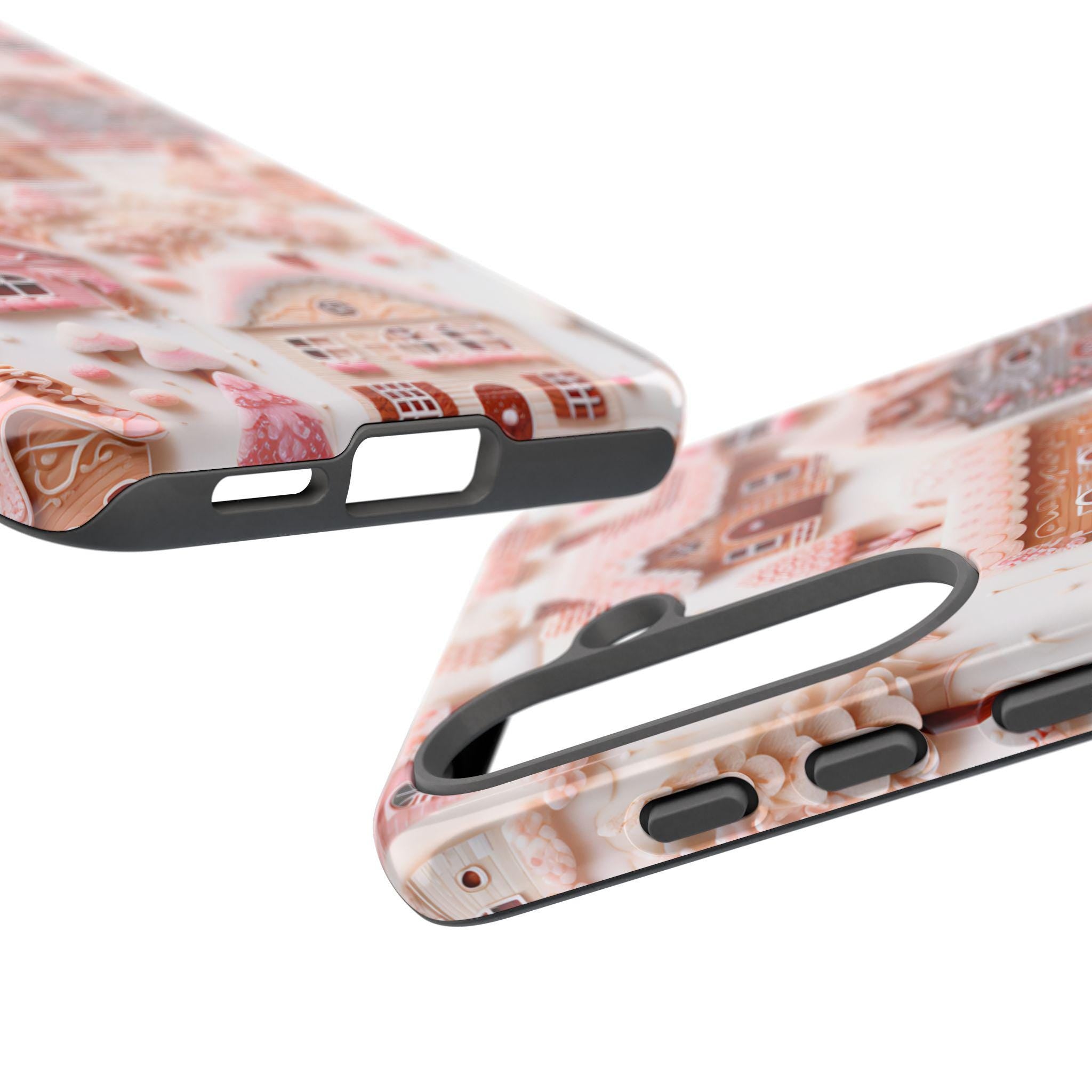 Enchanted Pink Winter Village Phone Case, Festive Holiday Aesthetic, Cozy Christmas Gift, iPhone, Samsung, Pixel Smartphone Case