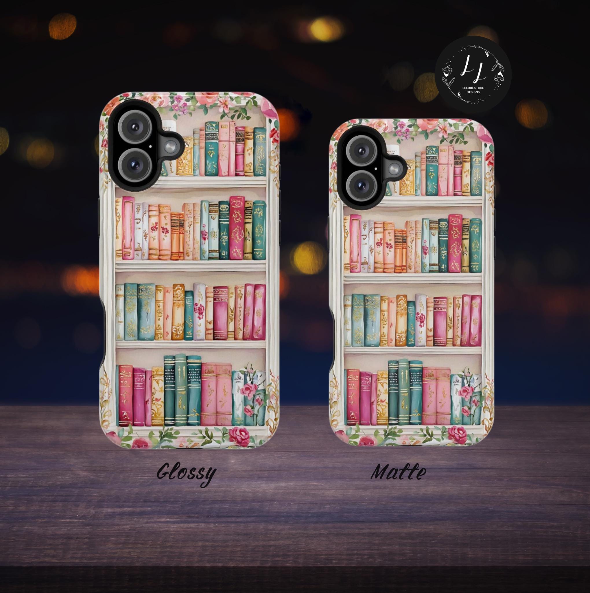 Floral Bookshelf iPhone Case: Vintage Magnetic MagSafe Cover  Book Lovers and Flower Enthusiasts, iphone17