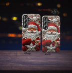 Christmas Santa Claus Phone Case: White Red Holiday iPhone, Galaxy, Pixel Winter Cover