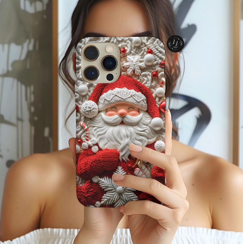 Christmas Santa Claus Phone Case: White Red Holiday iPhone, Galaxy, Pixel Winter Cover