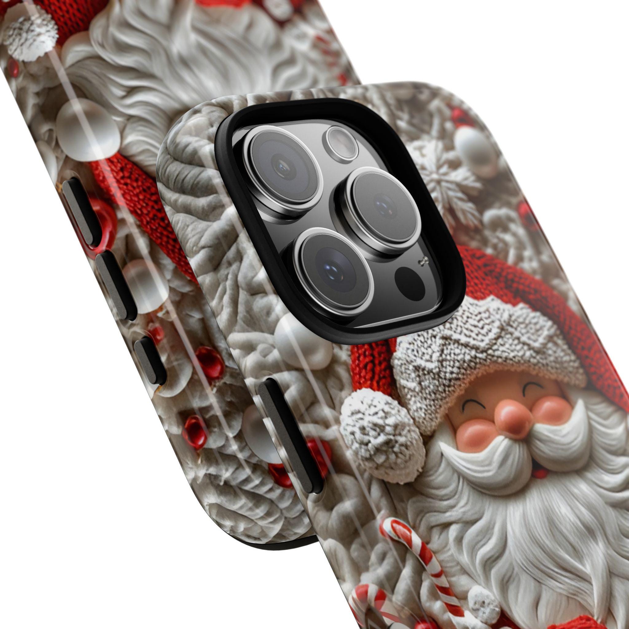 Christmas Santa Claus Phone Case: White Red Holiday iPhone, Galaxy, Pixel Winter Cover