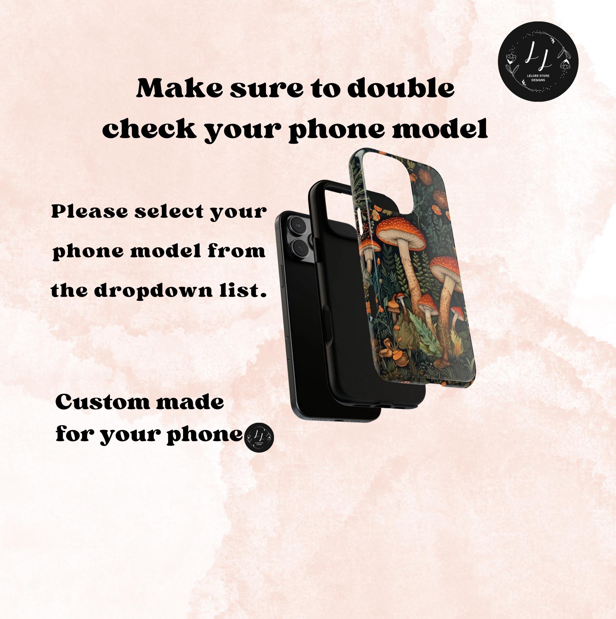 Cottagecore Mushroom Forest Phone Case: Whimsical Boho Green Cover iPhone Galaxy Pixel