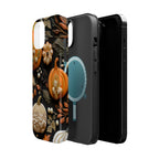 Pumpkin Magsafe Phone Case  Autumn Aesthetic Faux Fall Design, Durable Magnetic iPhone Cover,  Seasonal Gift for Her & Him