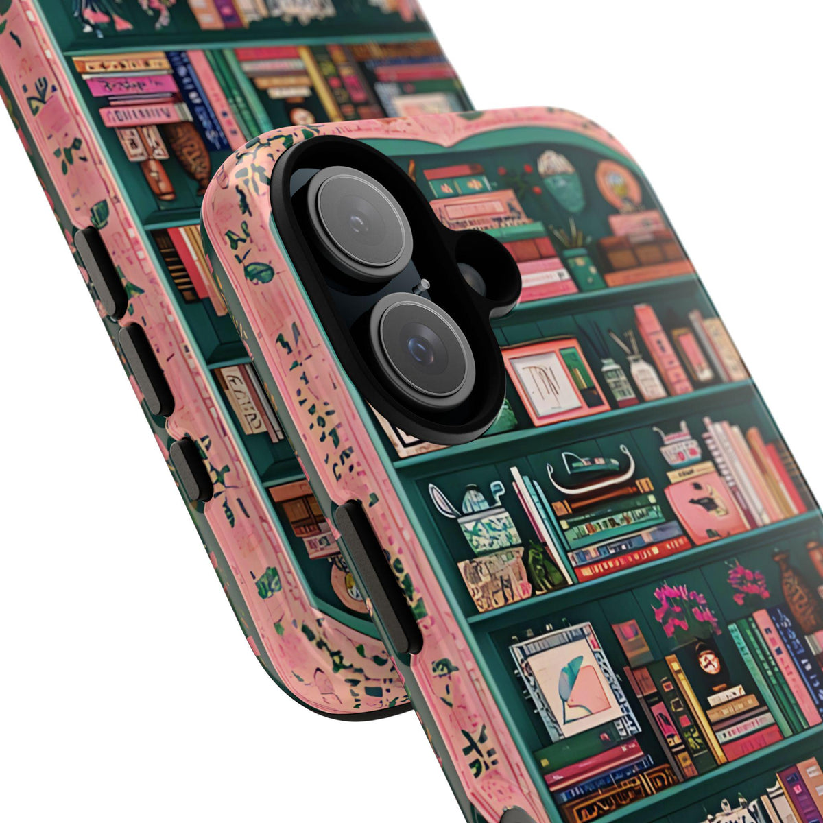 Floral Bookshelf Phone Case: Vintage Book Lover Gift  Bookish Flower iPhone, Galaxy, Pixel