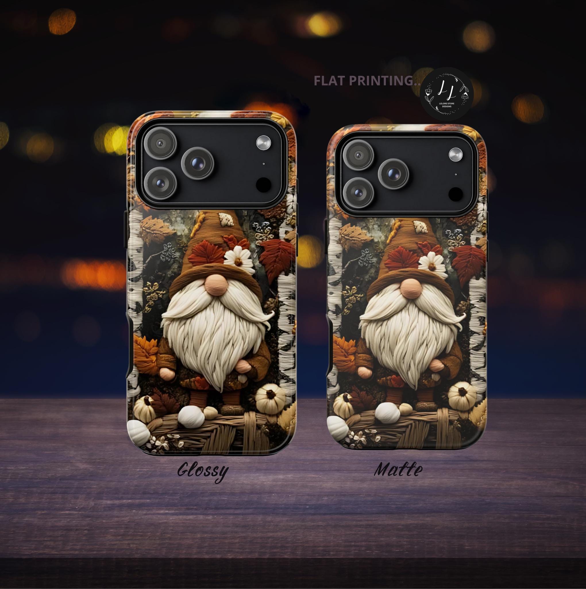 Faux Embroidery Gnome Phone Case: Cottagecore Fall Pumpkins Autumn iPhone  galaxy pixel