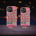 Pink Floral Bookshelf Phone Case: Book Lover Gift  Bookish Flower  iPhone Galaxy, Pixel