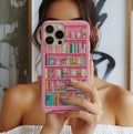 Pink Floral Bookshelf Phone Case: Book Lover Gift  Bookish Flower  iPhone Galaxy, Pixel
