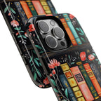 Floral Bookshelf Phone Case: Bookish Librarian Gift   Boho flowers iPhone, Galaxy, Pixel