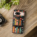 Floral Bookshelf Phone Case: Bookish Librarian Gift   Boho flowers iPhone, Galaxy, Pixel