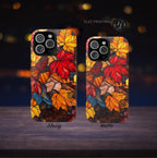 Stained Glass Autumn Maple Leaf Phone Case, Fall Colors